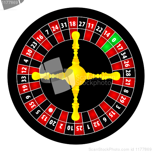 Image of roulette illustration on white background