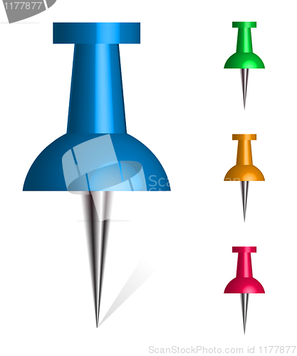 Image of Vector push pin multicolored collection 