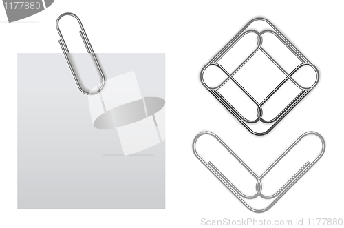 Image of Vector sticky note with paper clip