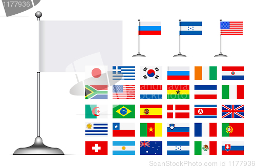 Image of Flag set on white background