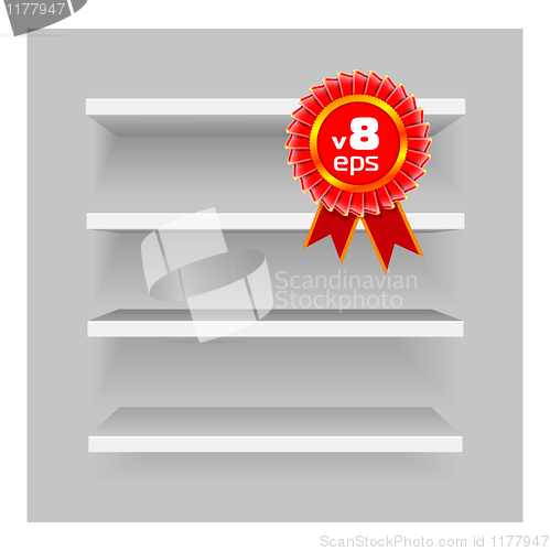 Image of Vector shelves on gray background. Easy to edit and resize