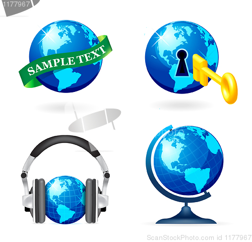 Image of Globe icon set