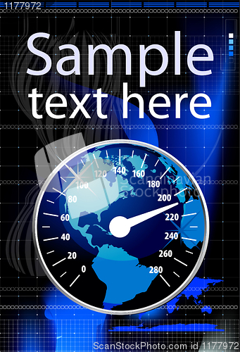 Image of Speedometer in form globe vector illustration