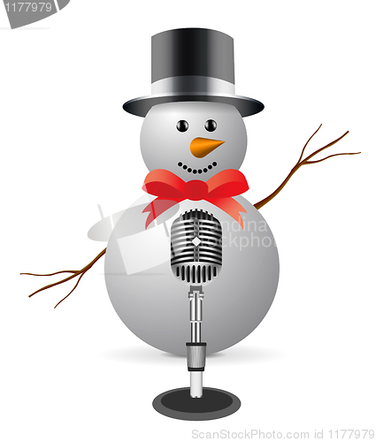Image of Snowman with microphone