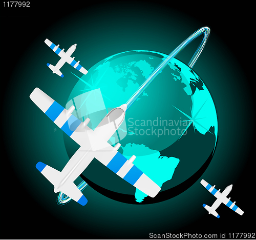 Image of Travel illustration plane on map