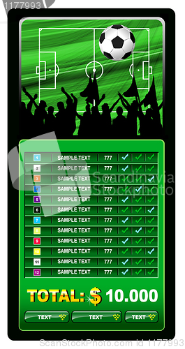 Image of Soccer fans and scoreboard