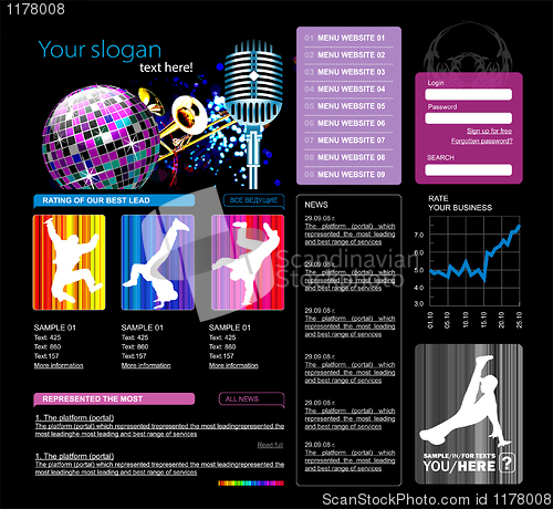 Image of Web site template, vector