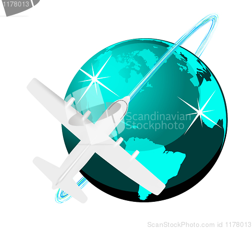 Image of Travel illustration plane on map