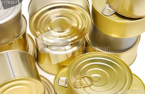 Image of cans on white