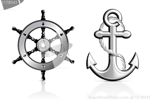 Image of Anchor and Steering Wheel