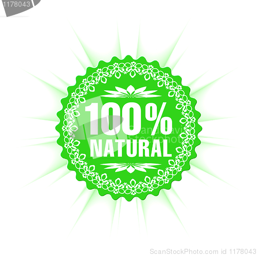 Image of 100% natural guarantee label 