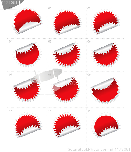 Image of Illustration of stickers on white background