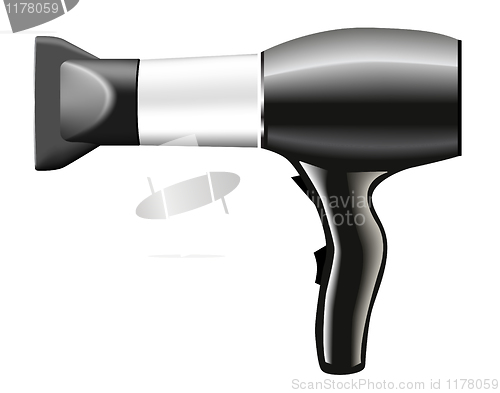 Image of hair dryer grey - vector illustration 