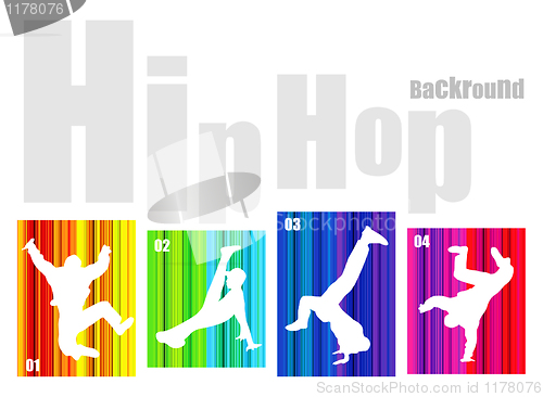 Image of Vector hip-hop silhouette on abstract background