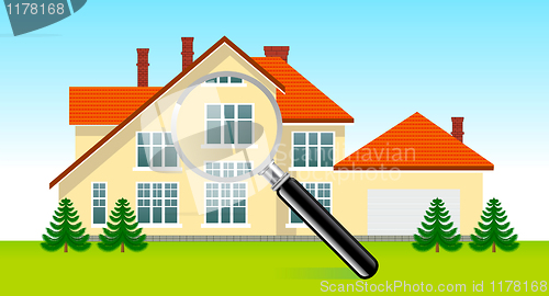 Image of House under magnifying glass 