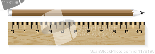 Image of Vector wooden ruler