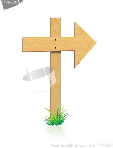 Image of wooden sign with grass vector