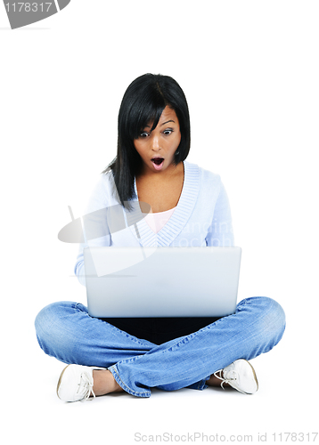 Image of Young woman with computer