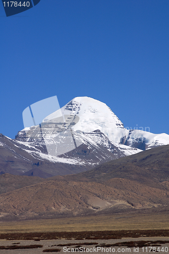 Image of Landscape of snow-capped mountains