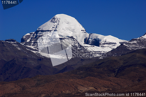 Image of Landscape of snow-capped mountains