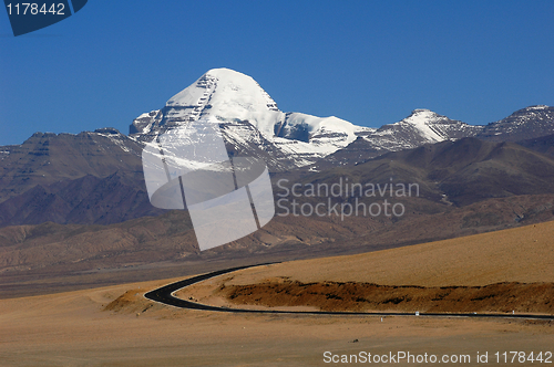 Image of Landscape of snow-capped mountains
