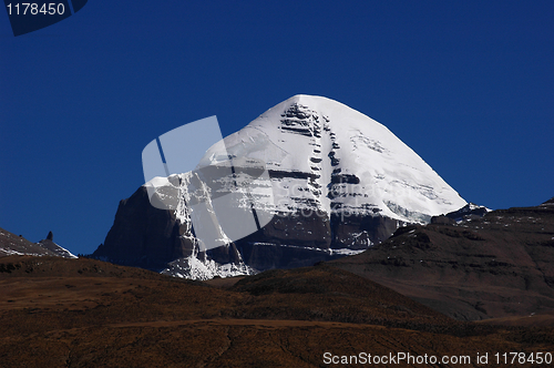 Image of Landscape of snow-capped mountains