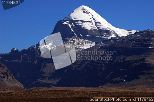 Image of Landscape of snow-capped mountains