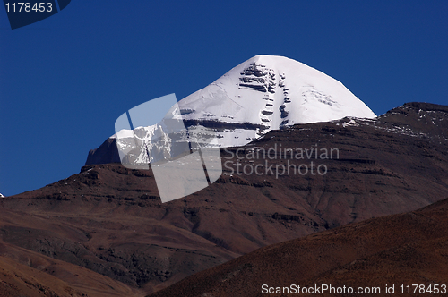 Image of Landscape of snow-capped mountains