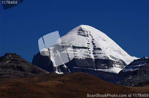 Image of Landscape of snow-capped mountains