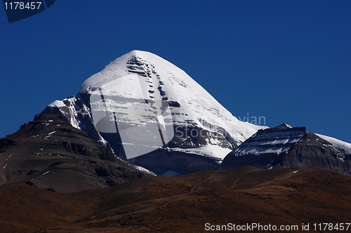 Image of Landscape of snow-capped mountains