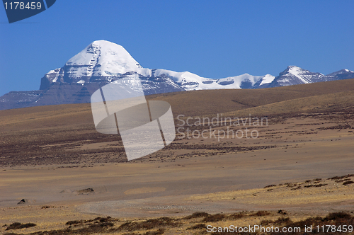 Image of Landscape of snow-capped mountains