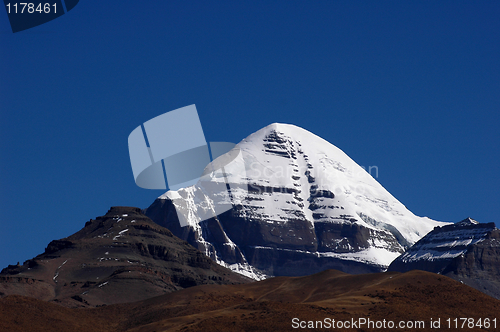 Image of Landscape of snow-capped mountains