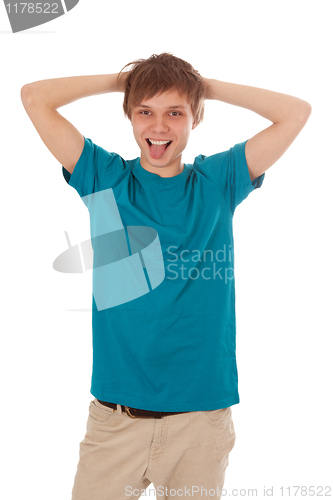Image of young guy shows language