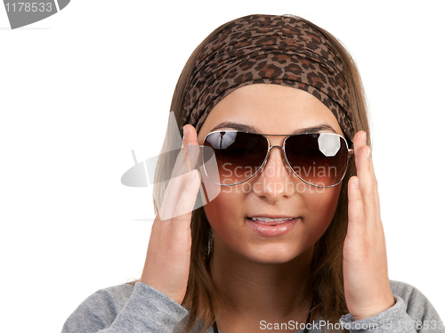 Image of portrait of a girl with glasses