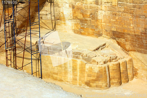 Image of sphinx foot - fragment of famous egypt monument