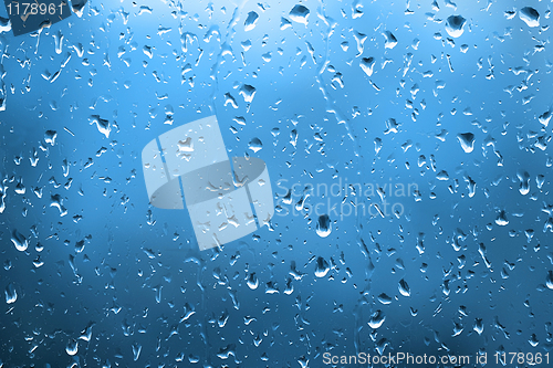 Image of water drops on glass