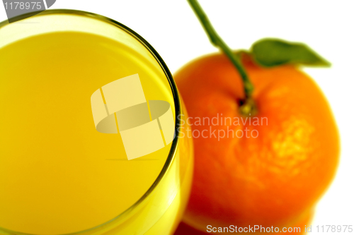 Image of orange juice and mandarin fruit