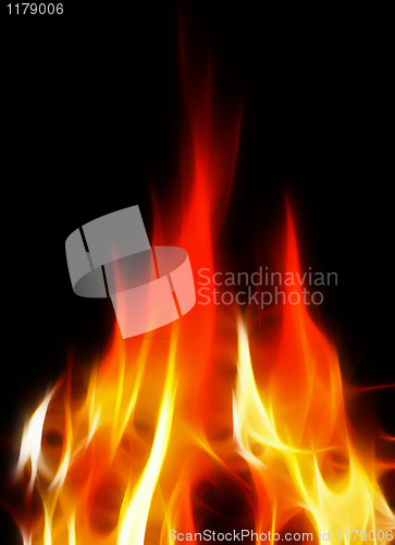 Image of abstract hot fire on black