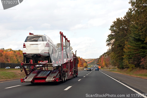 Image of Truck Transporting Cars