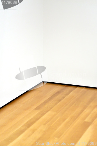 Image of Empty Room Interior Corner with White Walls