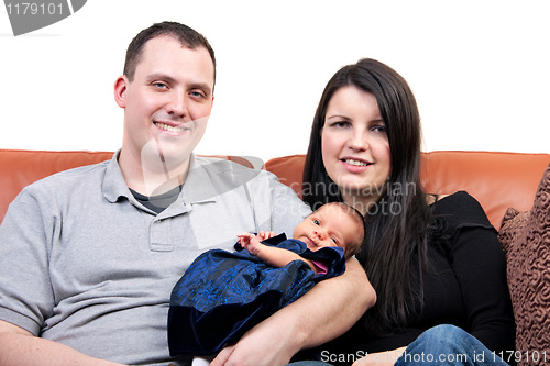 Image of Family of Three People Smiling