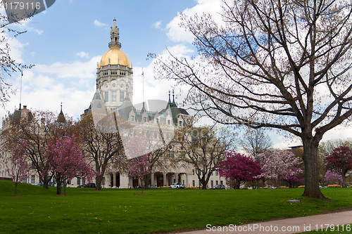 Image of Hartford Capital Building During the Spring Time