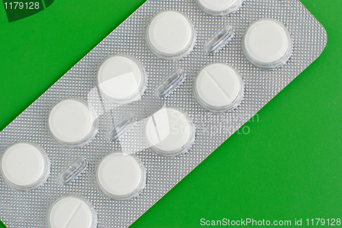 Image of Macro view of white pills