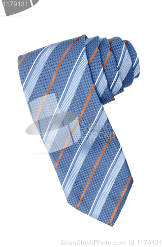 Image of Striped blue, white and orange tie