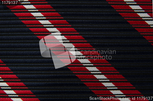 Image of Closeup view of a striped neck tie