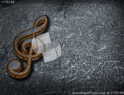 Image of rusty clef on grunge background