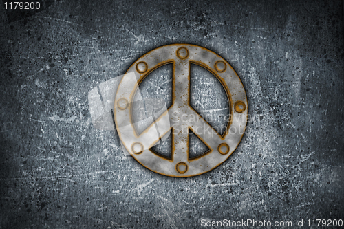 Image of rusty peace symbol