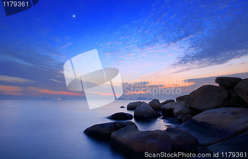 Image of Beautiful sunset over the sea