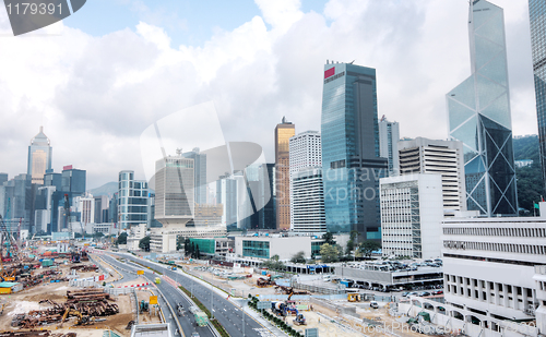 Image of Huge Construction Site in Hong Kong and sky 