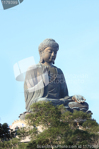 Image of Giant Buddha Statue in Tian Tan. Hong Kong, China 